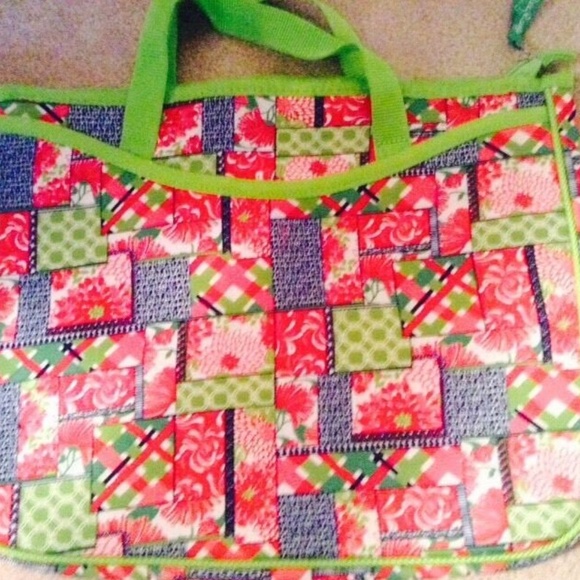 Lilly Pulitzer Patch Day Laptop Neoprene Computer Briefcase Tote Bag NWT - Picture 2 of 10